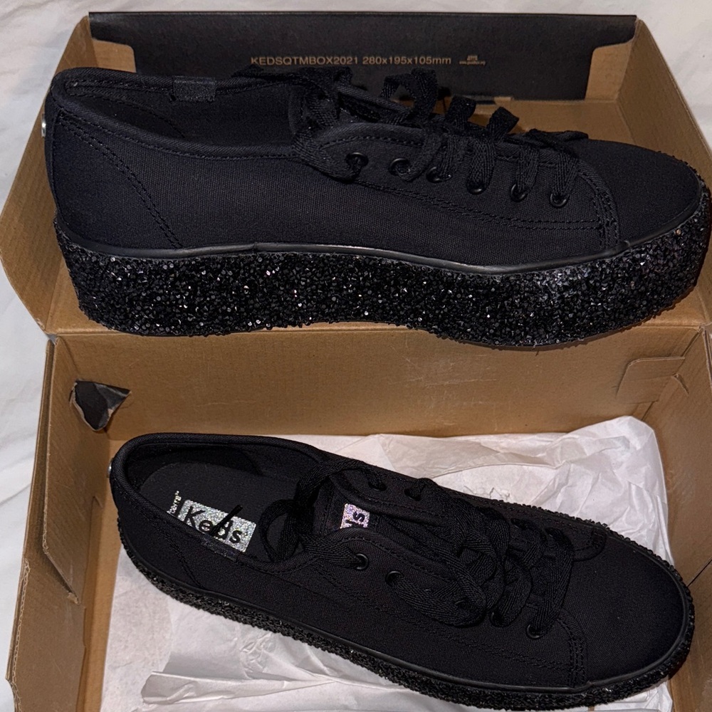 Keds Women's Black Sparkle Sneakers